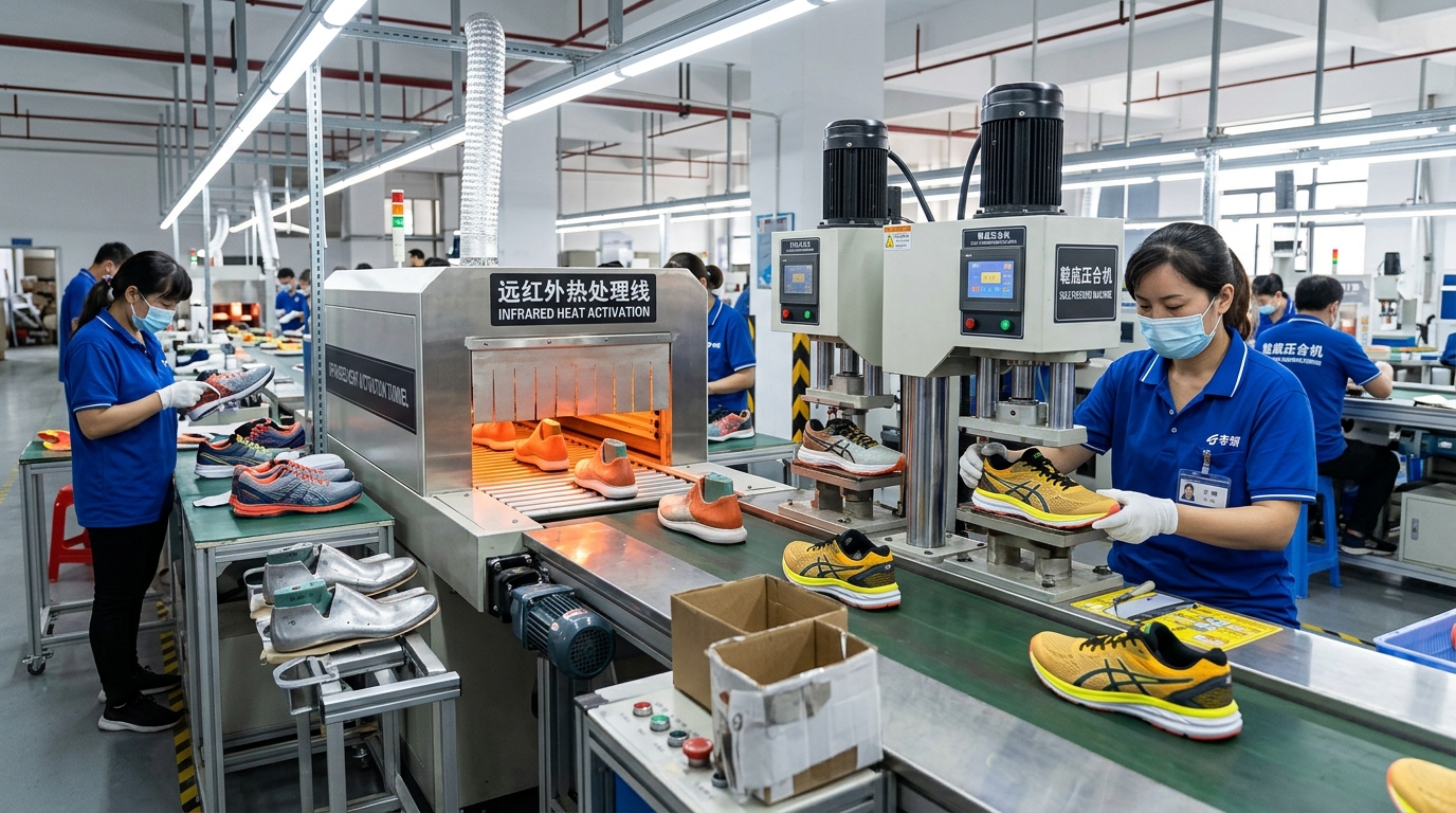 WIDEWAY Automated Footwear Assembly Line with Infrared Activation Tunnel